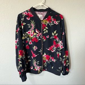 Susan graver floral bomber jacket XL